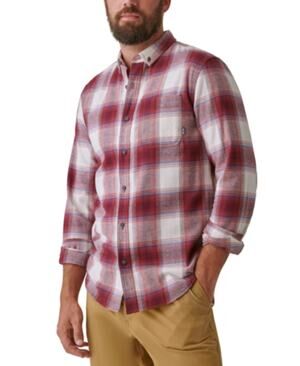 BASS OUTDOOR Men's Expedition Stretch Flannel Shirt XL Red White Plaid NWT